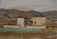 Lot 351 - Pierre Adolphe Valette,  "Ferme Sanlaville, La Combe, Blace", oil.
