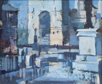Lot 353 - William Selwyn, Castle Square, Caernarfon, oil.