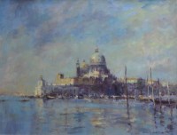 Lot 361 - Gordon Radford, Santa Maria della Salute, Venice, oil.