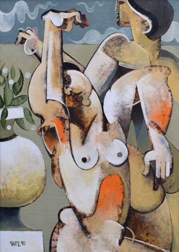 366 - Geoffrey Key, Garden Wall I, oil.