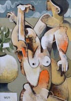 Lot 366 - Geoffrey Key, Garden Wall I, oil.