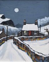 Lot 368 - David Barnes, Winter at Rhyd, oil.