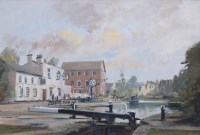 Lot 374 - Ivan Taylor, Shroppie Fly near Audlem, Cheshire, oil.