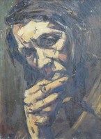 Lot 402 - Harold Riley, Portrait, oil.