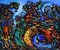 Lot 415 - David Wilde, The Magical Edge of a Cornfield, acrylic.