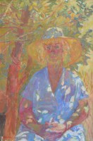 Lot 417 - Hans Schwarz, Lena under Plum Tree, oil.