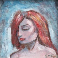 Lot 424 - Frank McFadden, Red headed female, oil.