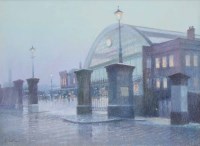Lot 456 - Bob Richardson, Central Station, Manchester, pastel.