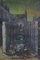 Lot 465 - Isobel Barber, Back Alley, pastel.