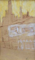 Lot 469 - Harold Riley, Dolphin Restaurant, Manchester, ink and pastel.