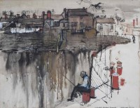 Lot 483 - Hans Schwarz, Watchet Harbour, Somerset, ink.