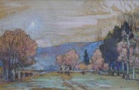 Lot 493 - Samuel John Lamorna Birch, Rural scene with cattle, watercolour.
