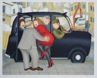 Lot 496 - After Beryl Cook, Taxi, signed print.