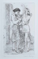 Lot 497 - Isabel Bishop, ''Interlude - Teller 48, signed etching.