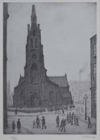Lot 508 - After L.S. Lowry, St. Simon's Church, signed print.