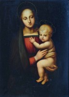 Lot 539 - Italian School, 19th century, Madonna and child, oil on panel.