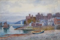 Lot 542 - Peter Ghent, Conway Castle, watercolour.
