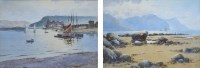 Lot 548 - Warren Williams, Conway Castle and Harbour and West Shore, Llandudno, watercolours (2).