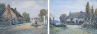 Lot 549 - James W. Milliken, The End of the Village, Ince, Blundell and Afternoon Light, Burton, Cheshire, watercolours (2).