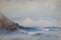 Lot 554 - Ernest Dade, Coastal view looking towards Scarborough, watercolour.
