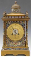 Lot 567 - Victorian Champleve mantel clock