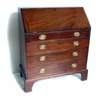 Lot 600 - George III mahogany bureau.
