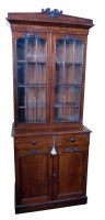 Lot 614 - Victorian bookcase on cupboard