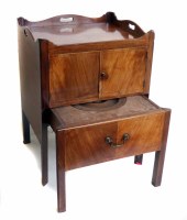 Lot 627 - George III mahogany night table.