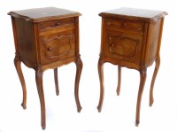 Lot 651 - Pair of French bedside cabinets