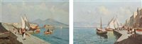 Lot 233 - Palini, 20th century, "The Bay of Naples", a pair, oil on canvas (2).