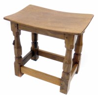 Lot 19 - Robert Mouseman Thompson Oak Dish Top Stool
