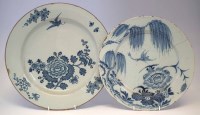 Lot 121 - Two Delft chargers circa 1760 possibly Liverpool