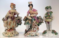 Lot 154 - Pair of Derby musicians circa 1780, modelled sat
