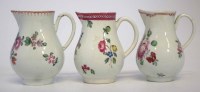 Lot 158 - Three Liverpool cream jugs.