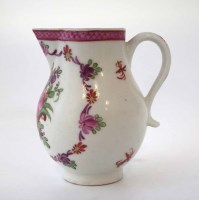 Lot 167 - Lowestoft cream jug circa 1770, painted with