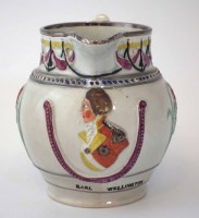 Lot 201 - Wellington commemorative jug circa 1812, moulded