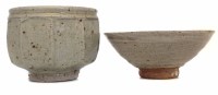 Lot 259 - Jim Malone (1946-) nine sided vase,and a bowl.
