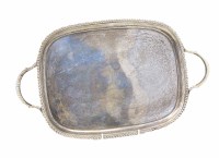 Lot 345 - Silver two handled tray