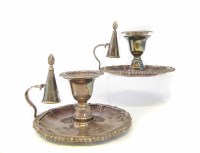 Lot 346 - Pair of silver chamber sticks