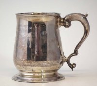 Lot 347 - George II baluster form silver mug, hallmarked