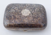 Lot 356 - Russian silver Niello decorated snuff box