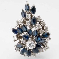 Lot 358 - Diamond and sapphire brooch
