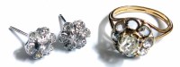 Lot 380 - Diamond flower head cluster yellow gold ring the