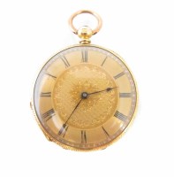 Lot 387 - Small 18ct yellow gold cased pocket watch