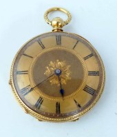 Lot 397 - 18ct gold cased open face pocket watch