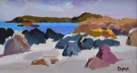 Lot 403 - Donald McIntyre, Rocks and Sea, Iona, acrylic.
