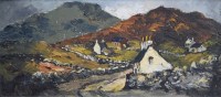 Lot 405 - Charles Wyatt Warren, Cottages near Snowdon, oil.