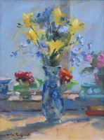 Lot 416 - Gordon Radford, Floral still life, oil.