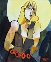 Lot 418 - Geoffrey Key, Cabaret Singer, oil.