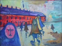 Lot 427 - J.L. Isherwood, Shawl Women, oil.